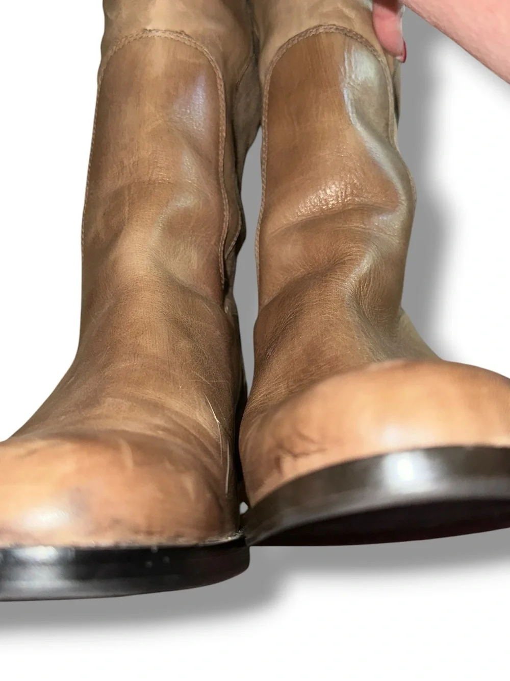 Cole Haan SZ 11 Women Air Whitley Knee-High Leather Suede Riding Boots Tan Beige